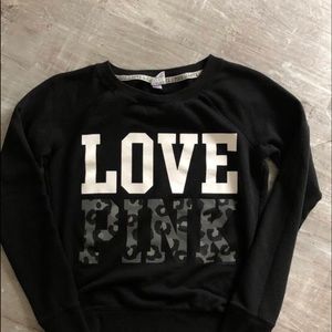 Black gray and cheetah print pink brand pullover